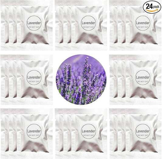 24 Pack Lavender Car Air Freshener Refills, Car Air Vent Clip Freshener Replacement Pads, Solid Fragrance Scent Refill Tablets