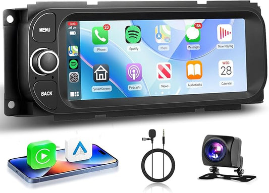 4Core+64G Radio for Dodge Ram 1500/2500/3500 2002-2006,for Jeep Grand Cherokee 1999-2004,for Jeep Wrangler 2003-2006-Android Wireless CarPlay Android Auto 5G WiFi 6.86” IPS Touch Screen Car Radio