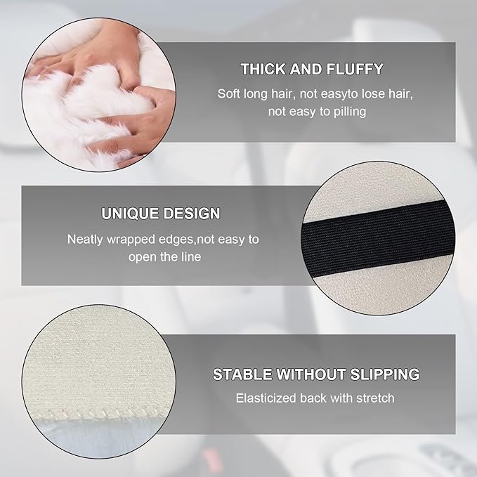 Center Console Cover, 11.81"×7.87" Automotive Fluffy Plush Center Armrest Protector, Universal Furry Comfortable Center Console Pad for Cars Trucks SUVs, Car Accessories (Purple)