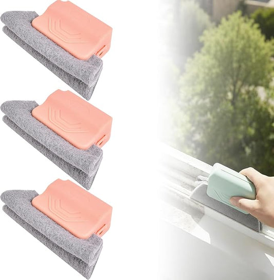 2026 New Magic Window Track Cleaner, Window Groove Cleaning Brush Tools Set, for Cleaning Tile Grout, Louver Blades, Car Air Conditioning Vents, and Narrow Gaps (3pcs Pink)