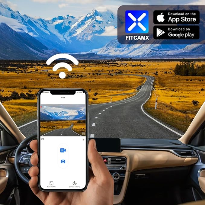 Fitcamx Front 2K+Rear 1080P Dash Cam Adapts for Genesis G70 2019-2026 (Part No Ends with #G9600), OEM Style, Dual HD Video, WiFi & APP, Loop Recording, Gravity Sensor, Easy to Set, 64GB Card