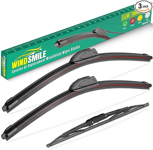 22" 22" 13" Windshield Wiper Blades Replacement for Chevy Chevrolet Tahoe Suburban 2015-2020,Chrysler Pacifica 2004-2008,Cadillac Escalade ESV EXT Premium All Weather Front Rear Wipers Set(Pack of 3)