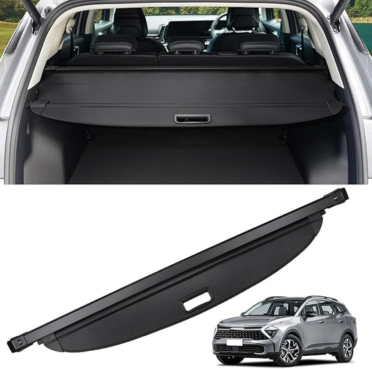 Cargo Cover for Kia Sportage 2023 2024 2025 2026 Accessories Retractable Trunk Cover Security Shielding Shade Cargo Luggage Cover Trunk Storage Privacy Protection (Carbon Fiber Texture)