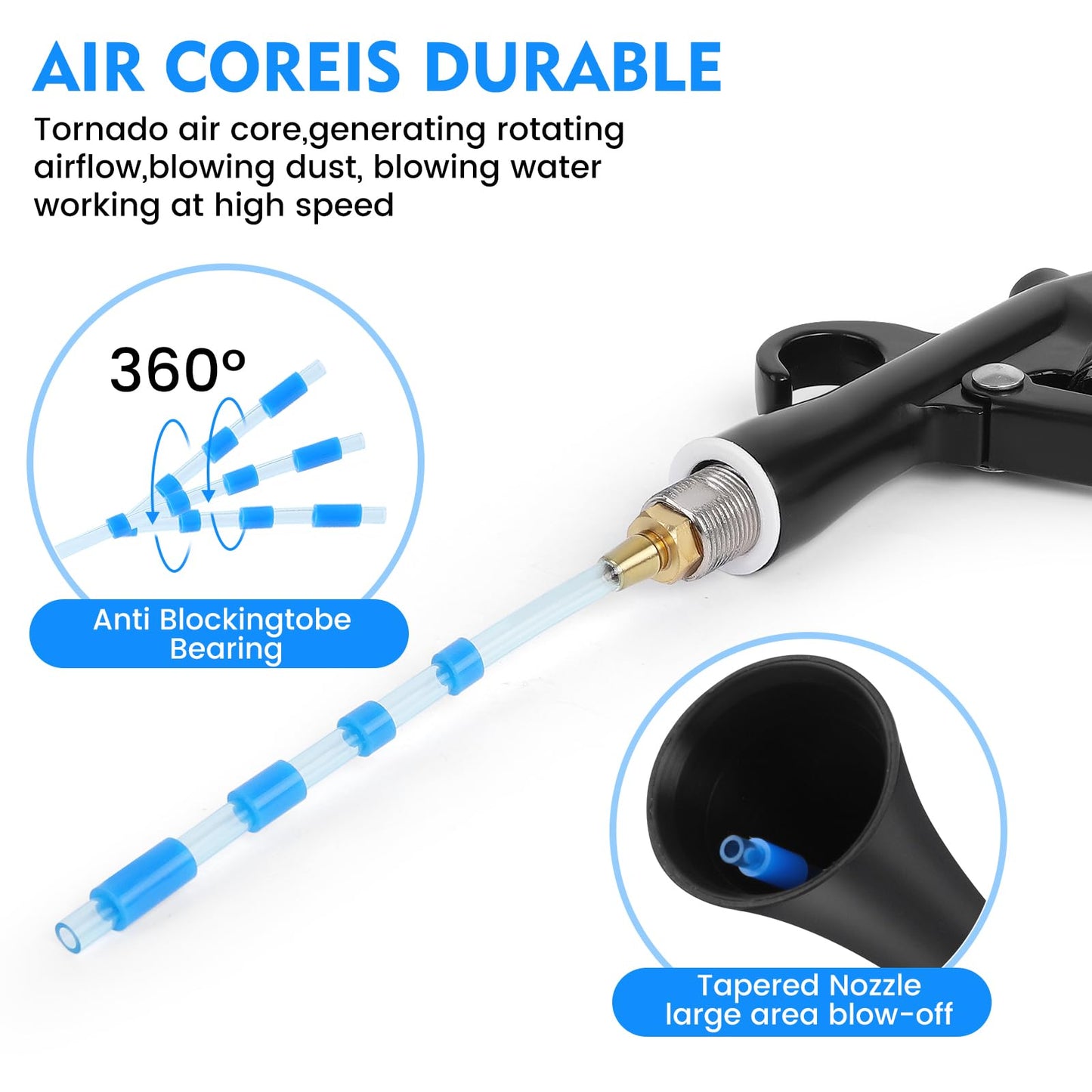 IPELY Car Cleaning Gun, High Pressure Car Blow Gun for Car Detailing, Quickly Clean and Dry Car Surfaces with Strong Air