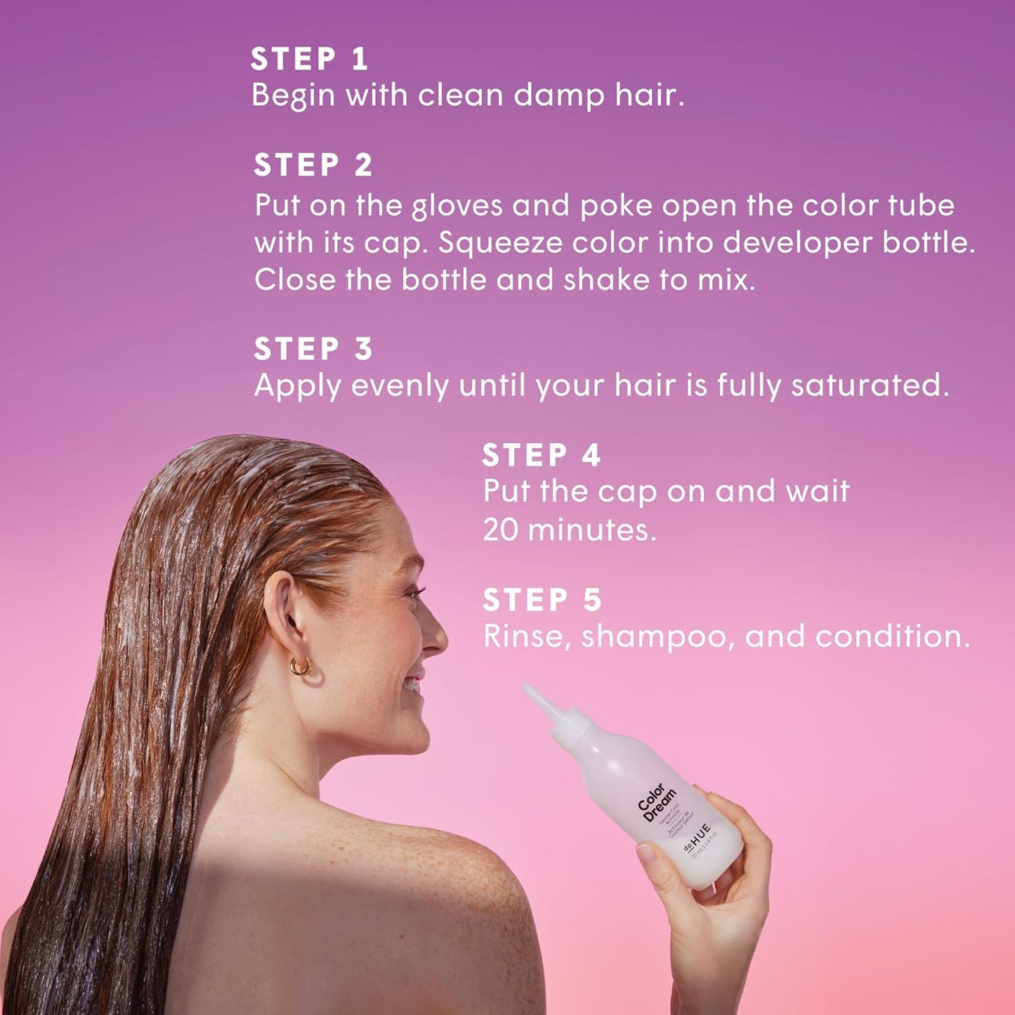 dpHUE Color Dream, Black - Ammonia-Free, Demi-Permanent Hair Color - Lasts 16 Washes - Boosts Shine - Paraben & Sulfate Free, Leaping Bunny Certified