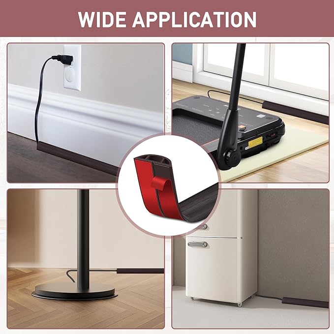 Floor Cord Cover Self Adhesive Cord Hider Floor Extension Cord Covers