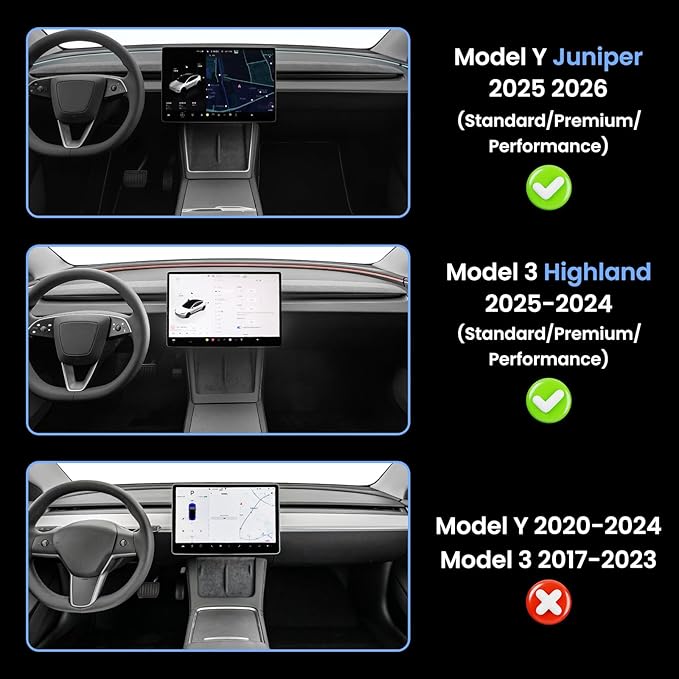 for Tesla Model Y Juniper Under Screen Storage Organizer 2025-2026/Model 3 Highland 2024-2026, Hideable Center Console Organizer Tray for Tesla Model Y Juniper Accessories, Black