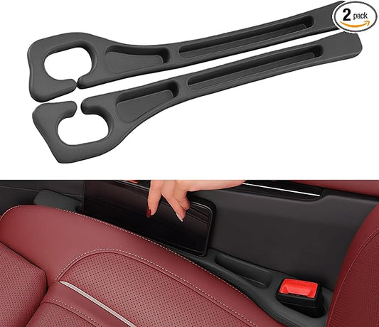 Car Seat Gap Filler Organizer 2 PCS Black Universal Seat Gap Plug Blocker Anti-Drop Console Catcher Phone Keys Storage for Car Truck SUV Auto Accessories Style1