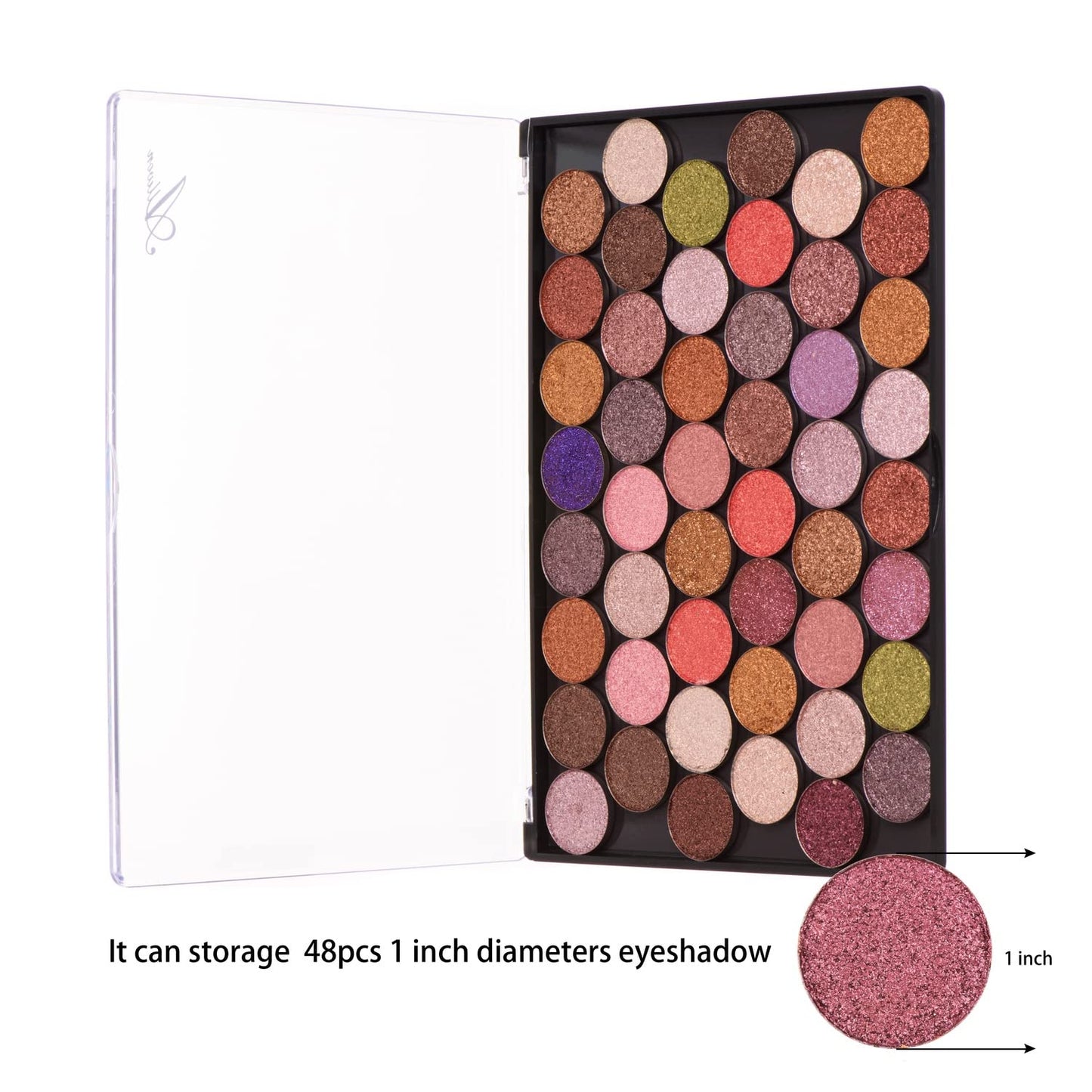 Large Empty Magnetic Transparent Plastic Makeup Palette for Eyeshadow Lipstick Blush Powder