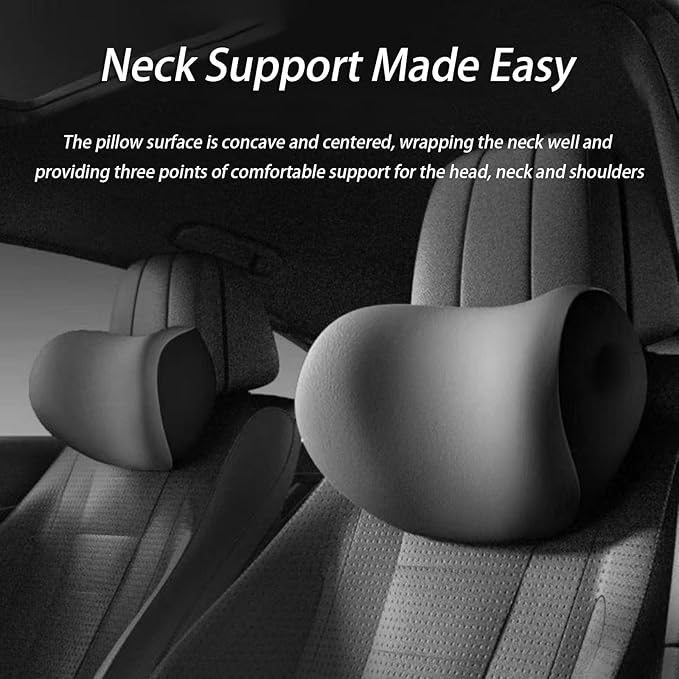 Car Lumbar Support Pillow and Car Neck Pillow Kit for Jeep Avenger 2023 2024 2025 2026, Car Seat Neck Back Rest Pillows, Ergonomic Car Seat Headrest & Lumbar Cushion,B Grey