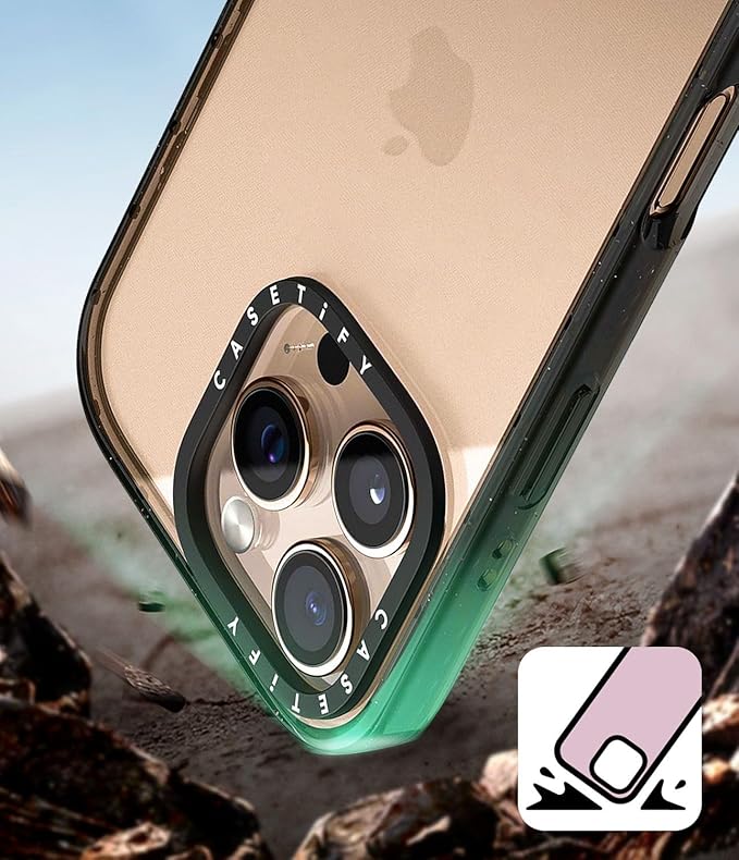 CASETiFY Impact iPhone 15 Pro Case [4X Military Grade Drop Tested / 8.2ft Drop Protection/Compatible with Magsafe] - Barcelona Flower Rose Garden - Clear Black