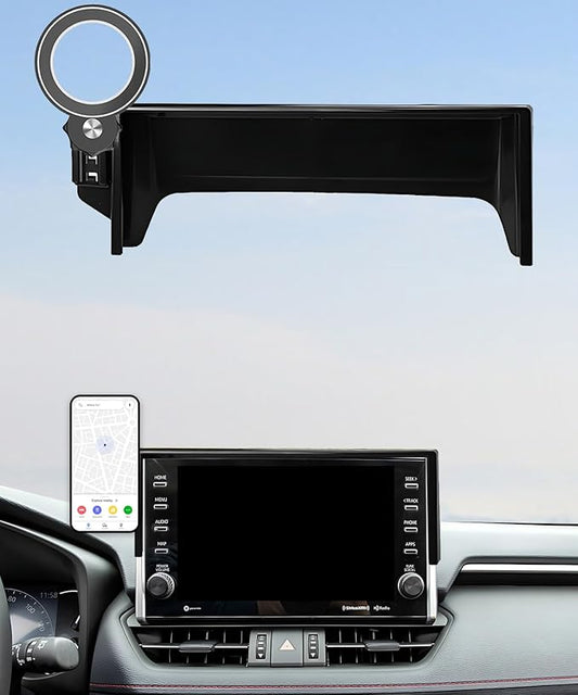 Car Phone Holder for Toyota RAV4 2022 Accessories Apply to 9 Inch Touch Screen Fixed Clip Magnetic Cell Phone Mount Hands-Free 360 Degree Rotation