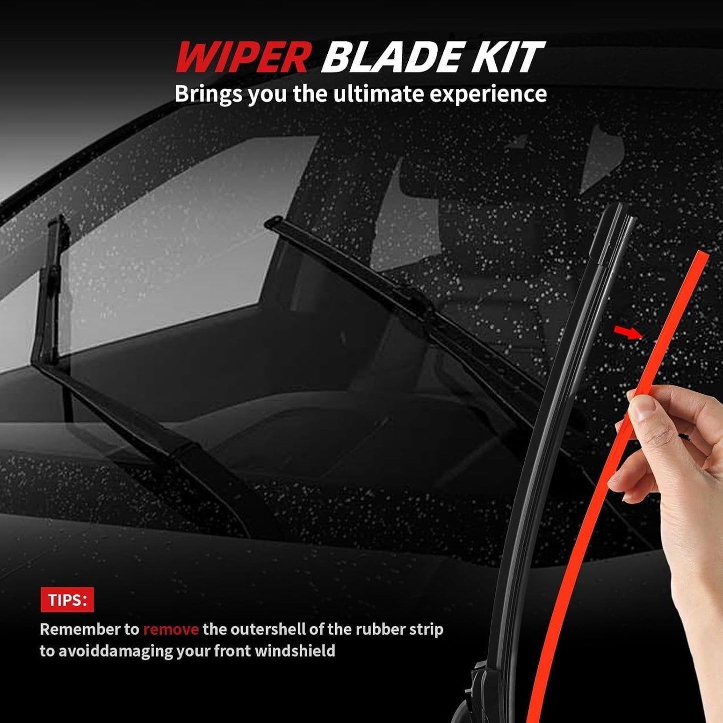 OTUAYAUTO Windshield Wiper Blades - Replacement for Volkswagen VW Tiguan 2018-2025, Front and Rear Wipers Set, Top Lock - 25"+22"+15" (Pack of 3)