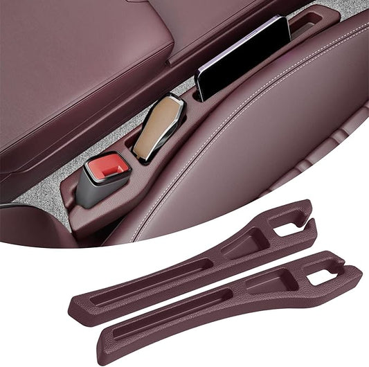 2PCS Car Seat Gap Filler Organizer, Multifunctional Car Gap Filler with Fill and Storage Function for Storing Phones Keys Cards, Universal No Drop Seat Guard for Cars (Red)