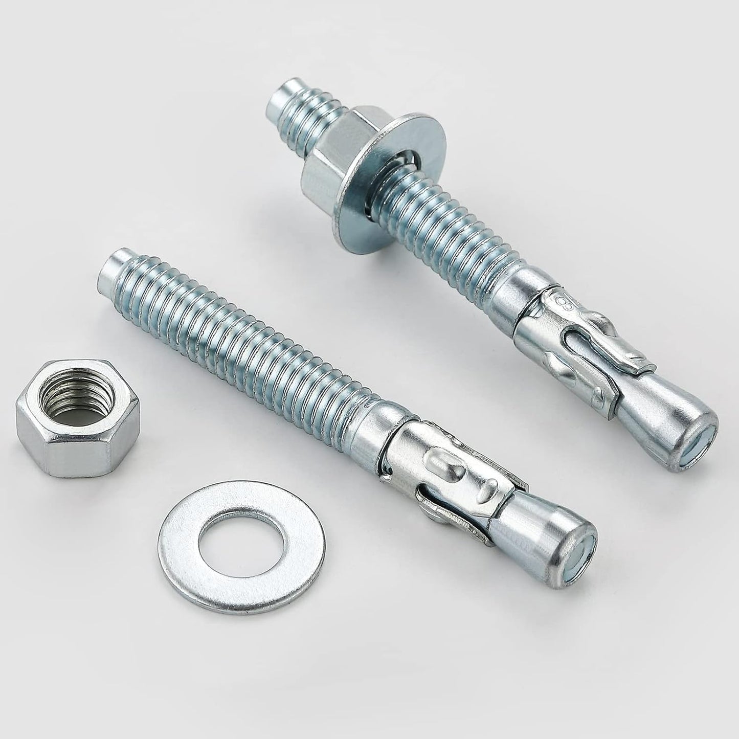 1/2x6 30Pcs Inch Standard Fasteners for Heavy-Duty Zinc Wedge Anchors for Cement and Concrete