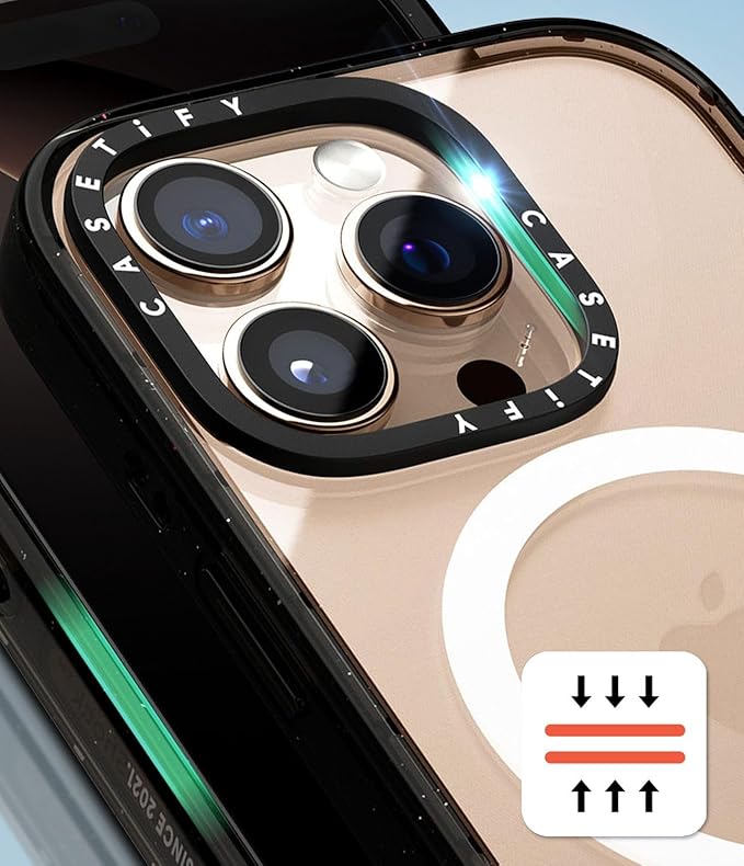 CASETiFY Impact Case for iPhone 16 Plus [Slim / 8.2 ft. 4X Military Grade Drop Protection/Compatible with Magsafe] - Spring Botanicals 2 - Clear Black