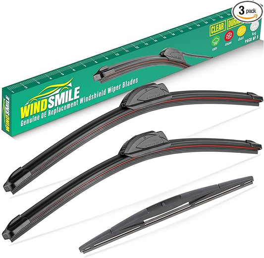 24" 18" 12" Windshield Wiper Blades Replacement for Nissan Xterra 2005-2015 Premium All Weather Front Rear Wipers Set - OEM Quality (Pack of 3)