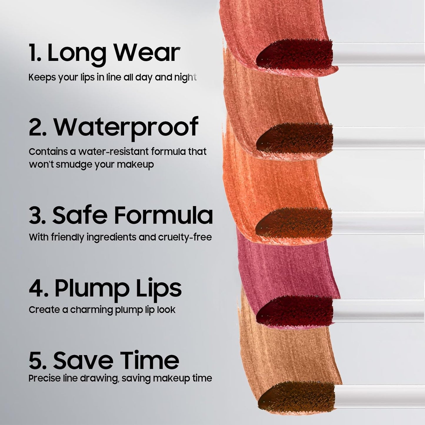 Peel Off Lip Liner Stain - Non-Stick Cup Lip Comfortable Vivid Color Peel Lip Stain Transfer-Proof & Long - Wear, Create Beauty & Charming Lip Makeup For All Skin Types with All-Day (#03 Rose)