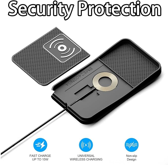 Car Wireless Charger Pad for Infiniti Q60 2014-2015 2017-2022, Fast Car Wireless Charging Pad for Car Center Console, Non Slip Charging Mat,1M-Type C