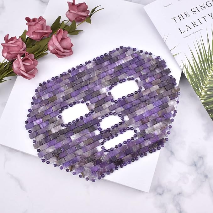 ideayard Jade Facial Mask｜100% All Natural Jade Sleep Mask｜Diminish Puffiness｜Soothe Eye Fatigue (Purple)