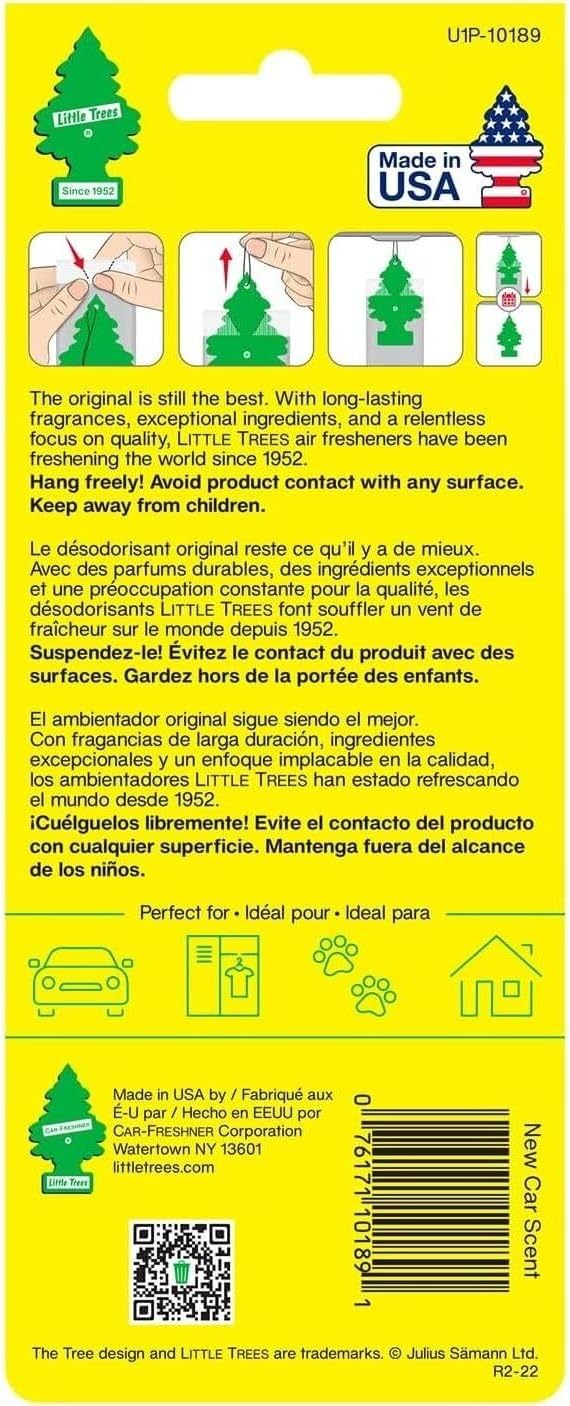 LITTLE TREES Car Air Freshener | Hanging Paper Tree for Home or Car | New Car Scent