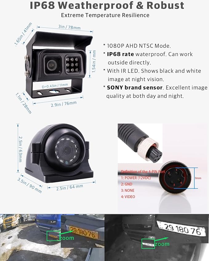 JOINLGO 4CH GPS 4G WiFi 1080P SSD/SD Drive Mobile Vehicle Car DVR mdvr Video Recorder Kit Remote Live View on Web/Phone 4pcs Side Rear View IR Camera 7 inch Monitor for Truck Bus Van