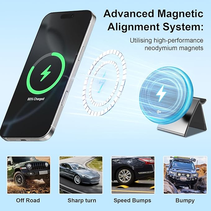 Wireless Car Mount Charger Fast Charging for Tesla Model 3/Y/3 Highland/Y Juniper (Model 3 Highland 2024+, Without OBD Charger)