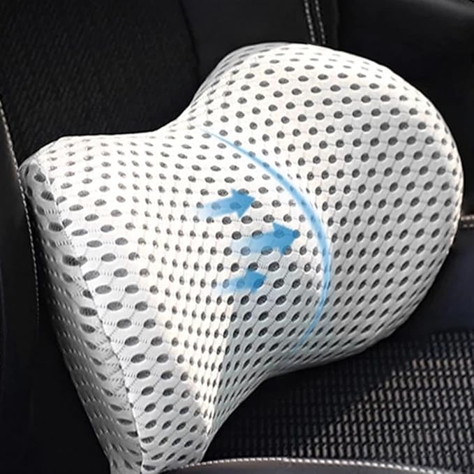 Lumbar Support Pillow for Car Seat, Mesh Office Chair Back Support Cushion, Ergonomic Back Pillows for Carseat,Office Chair,Desk,Wheelchair(Light Gray)