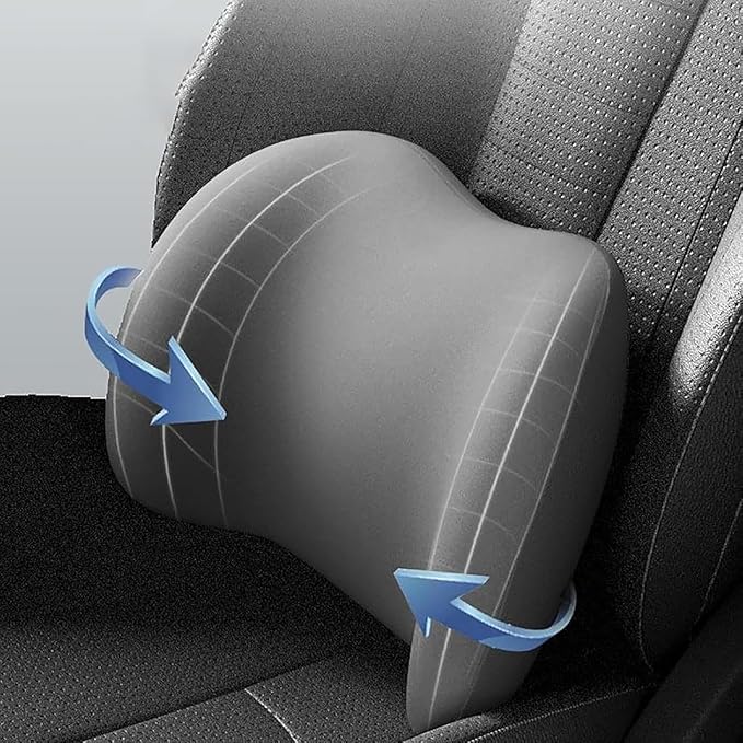 Headrest Lumbar Pillows Car Seat for Toyota Land Cruiser 2000-2025, Ergonomic Neck Back Support Cushion, Comfortable Breathable Washable Cover, Memory Foam, Brown
