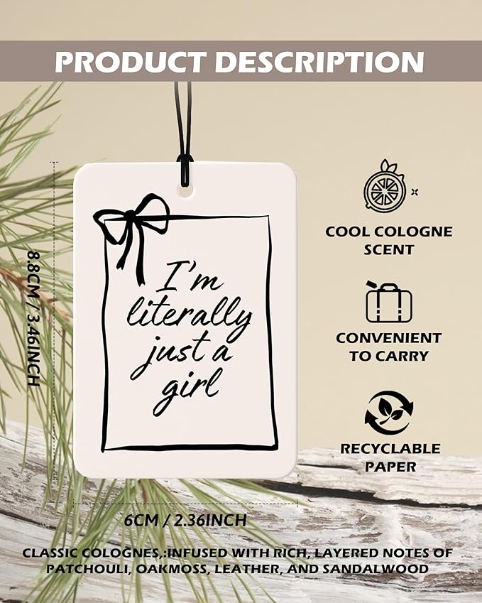 Retro Coquette Black Cologne Car Air Freshener 4 Pcs, Preppy Girly Bow Poker Cherry Ticket Hanging Air Freshener for Cars Bathroom Dorm Books Decor, Vintage Accessories Gifts for Women Girls