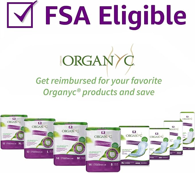 Organyc Bladder Control Underwear for Women - Organic Cotton Protective Underwear for Incontinence, Leak Protection, Odor Protection and Sensitive Skin, FSA/HSA Eligible, Large, 12 Count