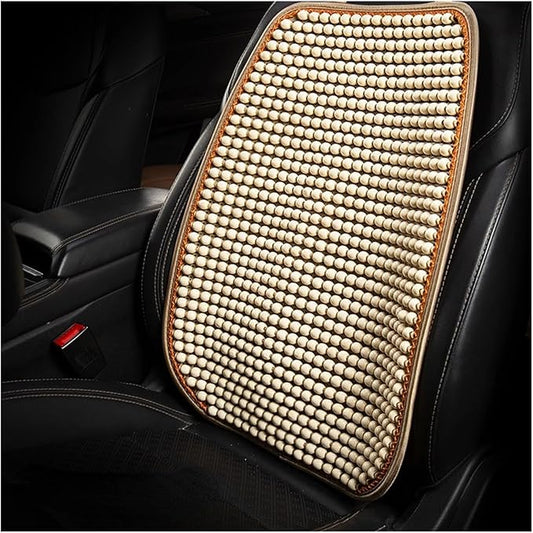 Car Seat Chair Back Cushion for Toyota RAV4 Prime 2025, Wooden Beads Ventilate Mesh Lumbar Brace Strong Durable Relieve Fatigue Summer Interior Accessories,B-Backrest