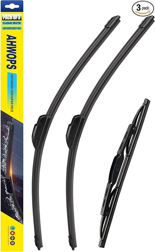 3 Wiper Front and Rear Wiper Blades for 2018-2023 GMC Terrain, OE Original Style (24″/18″ Front/12″ Rear) For My Car