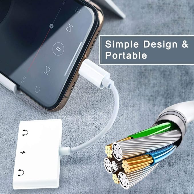 3in1 Lighting to 3.5mm, Headphone Adapter