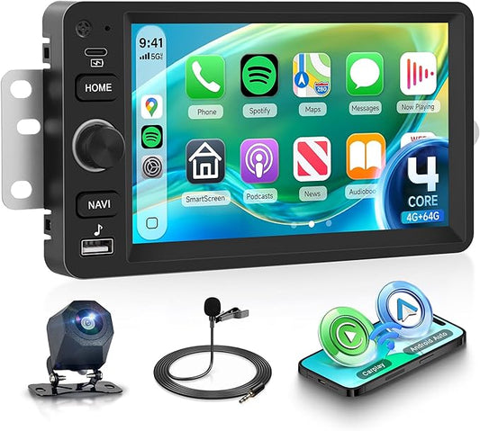 4G+64G Android Car Stereo for Chevrolet Chevy Silverado Impala Tahoe GMC Sierra Yukon Hummer H2 with Wireless CarPlay Android Auto, 7” Touchscreen Car Radio GPS WIFI SWC BT 32EQ Backup Camera