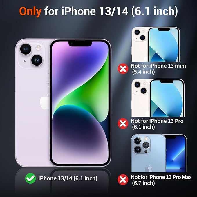 SUPFINE Magnetic for iPhone 14 Case & iPhone 13 Case (Compatible with MagSafe)(Military Grade Drop Protection) Translucent Matte Shockproof Phone Cover,Purple