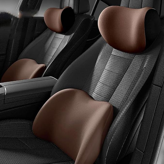 Car Lumbar Support Pillow and Car Neck Pillow for Toyota Corolla Cross 2022-2026, Ergonomic Memory Foam Car Seat Headrest & Lumbar Cushion with Adjustable Strap Neck and Back Pain Relief Cushion