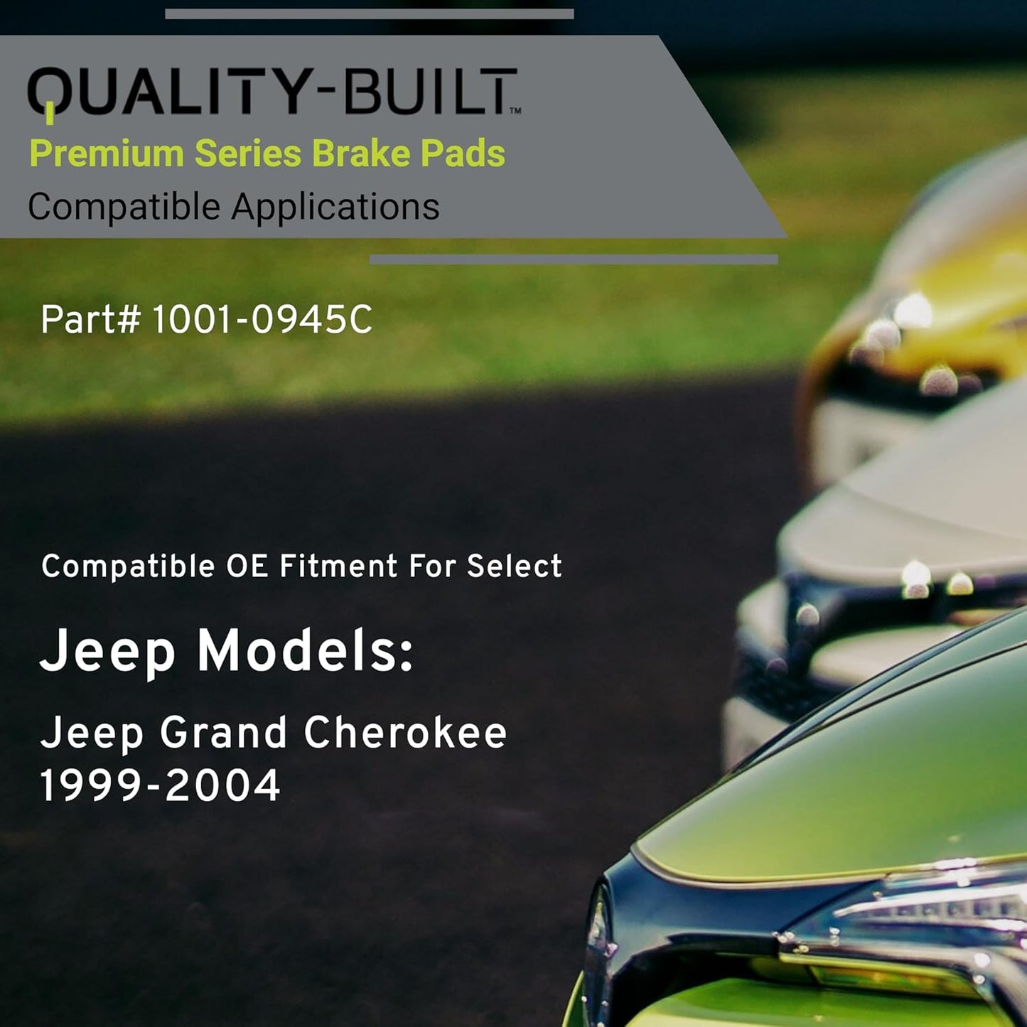 Premium Ceramic Front Brake Pads (1001-0945C) Compatible with Jeep Grand Cherokee 1999-2004