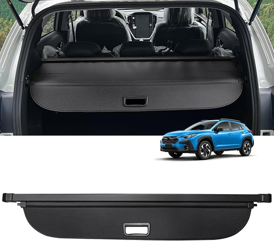 Cargo Cover for Crosstrek 2024 2025 2026 Accessories Retractable Trunk Cover Security Shielding Shade Cargo Luggage Cover Trunk Crosstrek Privacy Protection (Carbon Fiber Texture)