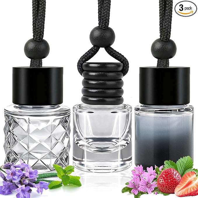 Car Air Freshener Hanging 3 Pack – Mixed Fragrance Lavender & Strawberry & Vanilla Cream, Long-lasting fragrance for 60+ days, Car Air Freshener Women, 0.27 FL OZ/8ML
