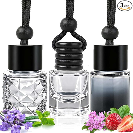 Car Air Freshener Hanging 3 Pack – Mixed Fragrance Lavender & Strawberry & Vanilla Cream, Long-lasting fragrance for 60+ days, Car Air Freshener Women, 0.27 FL OZ/8ML