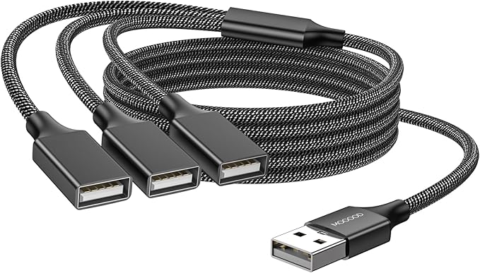 MOGOOD USB 2.0 Multiport Adapter & Splitter - 2M USB Extension Cord for Charging, Data Transmission, Hard Drive, MacBook, Laptop