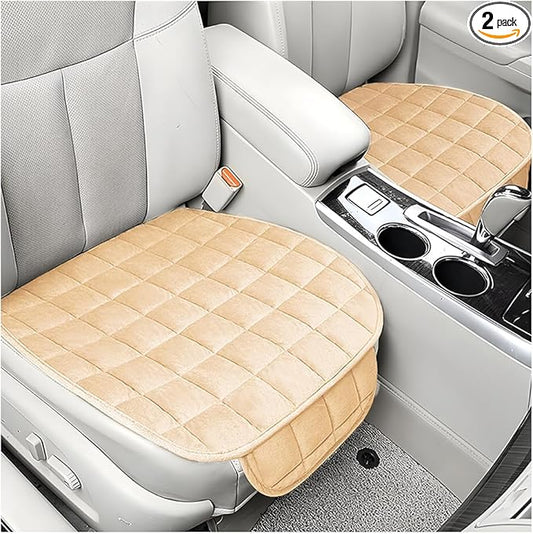 2PCS Car Seat Cushion, Automotive Breathable Comfort Memory Foam Thin Driver Seat Pad with Non-Slip Rubber Bottom & Storage Pouch, Universal for Vehicle and Office Chair