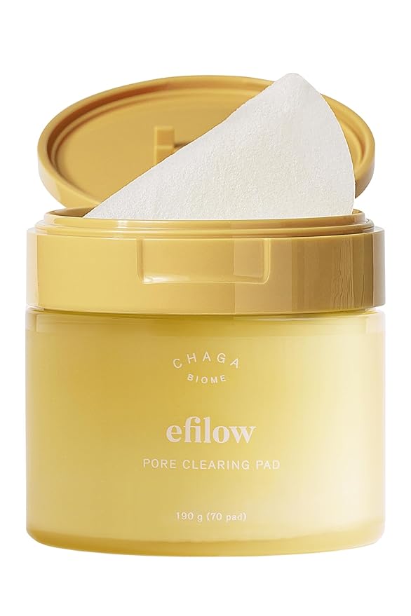 Chaga Mushroom Biome Pore Clearing Pad, Vegan Facial Exfoliating Toner Pads with AHA BHA PHA LHA, 70 Pads 190g