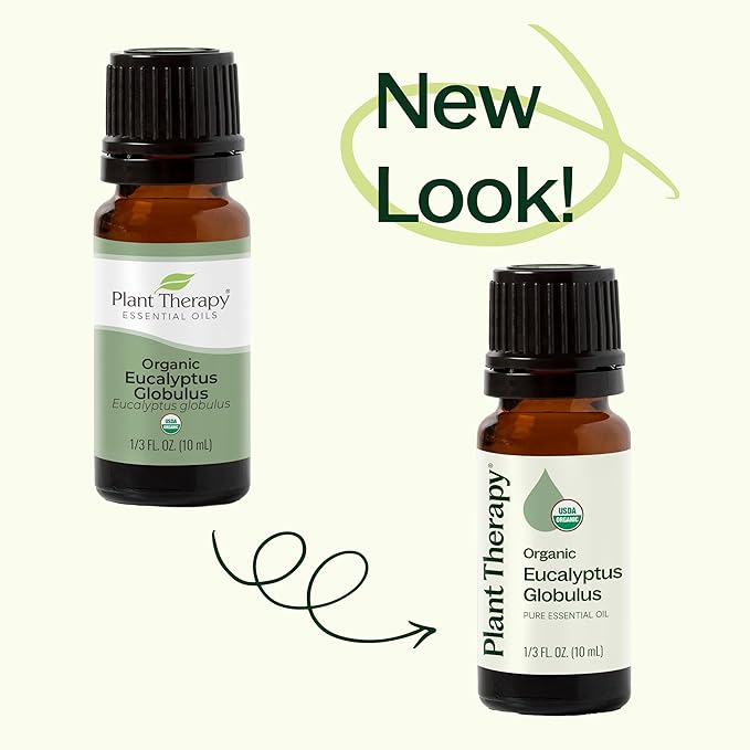 Plant Therapy Organic Eucalyptus Globulus Essential Oil 100% Pure, USDA Certified Organic, Undiluted, Natural Aromatherapy, Therapeutic Grade 30 mL (1 oz)
