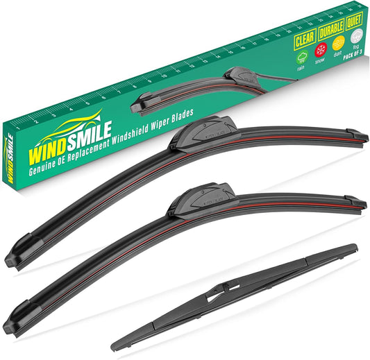 24" 18" 12" Windshield Wiper Blades Replacement for Kia Sportage 2011 2012 2013 2014 2015 2016 Premium All Weather Front Rear Wipers Set - OEM Quality (Pack of 3)