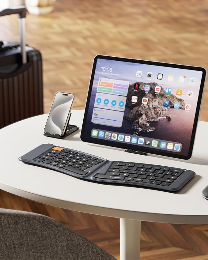 ProtoArc Ergonomic Foldable Keyboard, XK03 Split Folding Bluetooth Keyboard