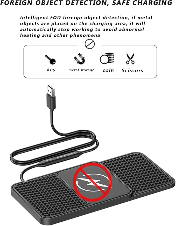 Car Wireless Phone Charger for BMW 7er 740Li 750i 750Li 745e 745Le, Non-Slip Fast Inductive Chargers Charging Pad Type-C Fastcharger Auto Electronic Accessories