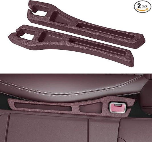 Car Seat Gap Filler Organizer, 2PCS Multifunctional Vehicle Fill Gap Blocker with Storage Slot Between Seat & Console, Anti-Drop Auto Interior Organization, Universal Fit (Red)