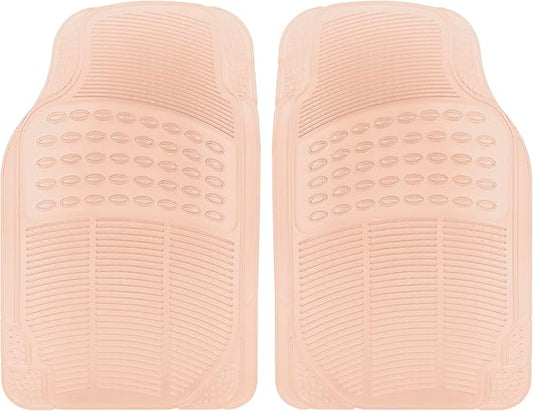 Carbella Automotive Floor Mats for Cars, 2 Piece Car Floor Mats Peach Pink Translucent, Trim-to-Fit All Weather Clear Car Mats for Auto Truck Van SUV, Car Accessories for Women